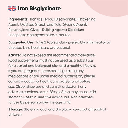 Iron Bisglycinate Tablets | 28mg 400 Tablets