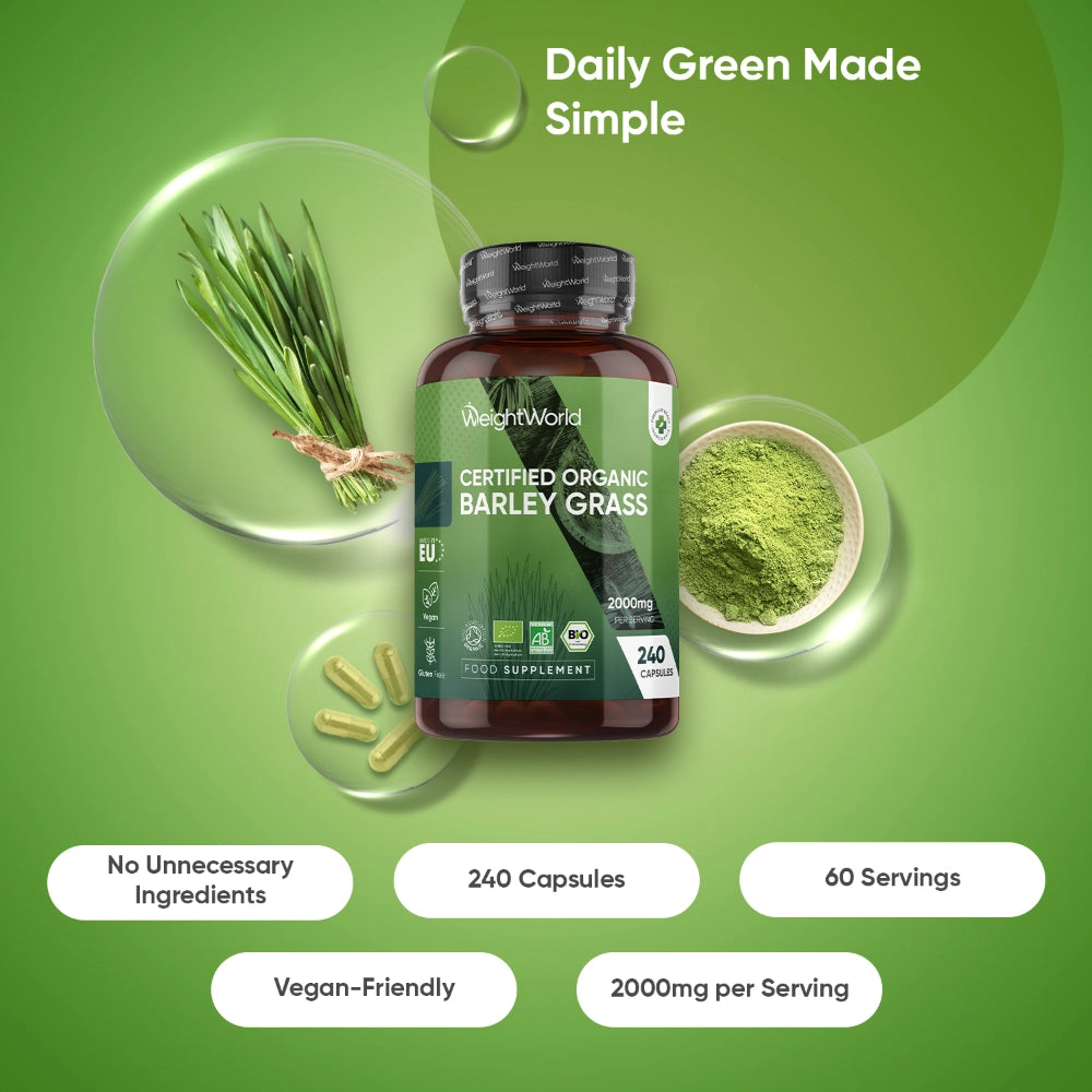 ORGANIC BARLEY GRASS CAPSULES | 2000MG 240 CAPSULES
