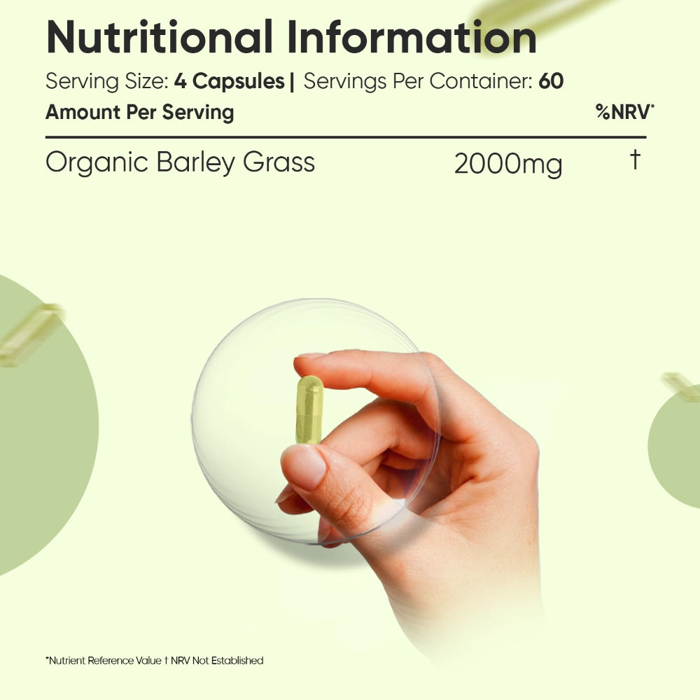 ORGANIC BARLEY GRASS CAPSULES | 2000MG 240 CAPSULES