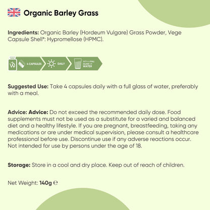 Organic Barley Grass Capsules | 2000mg 240 Capsules