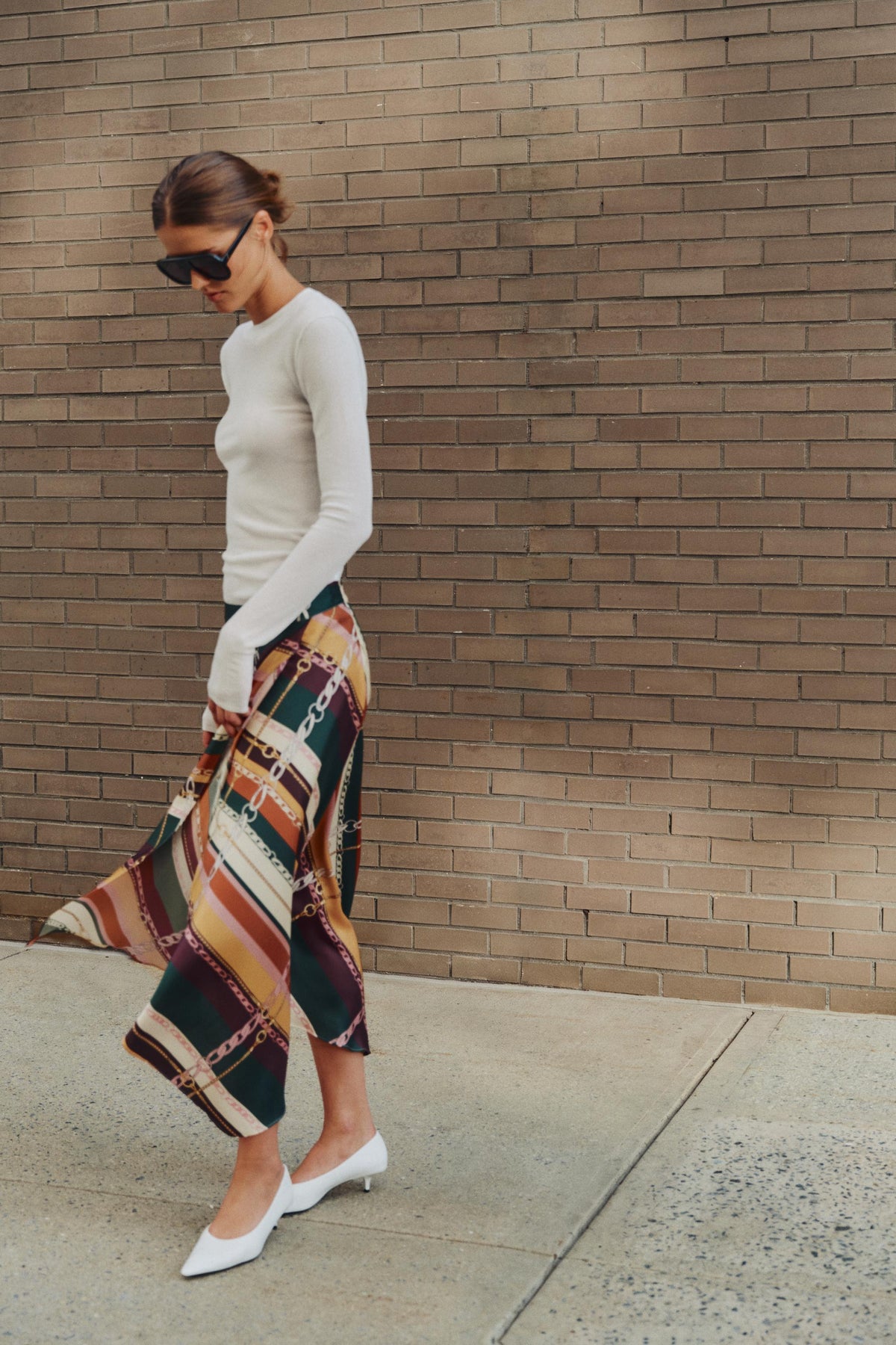 Jupe asymétrique imprimée multicolore Zara